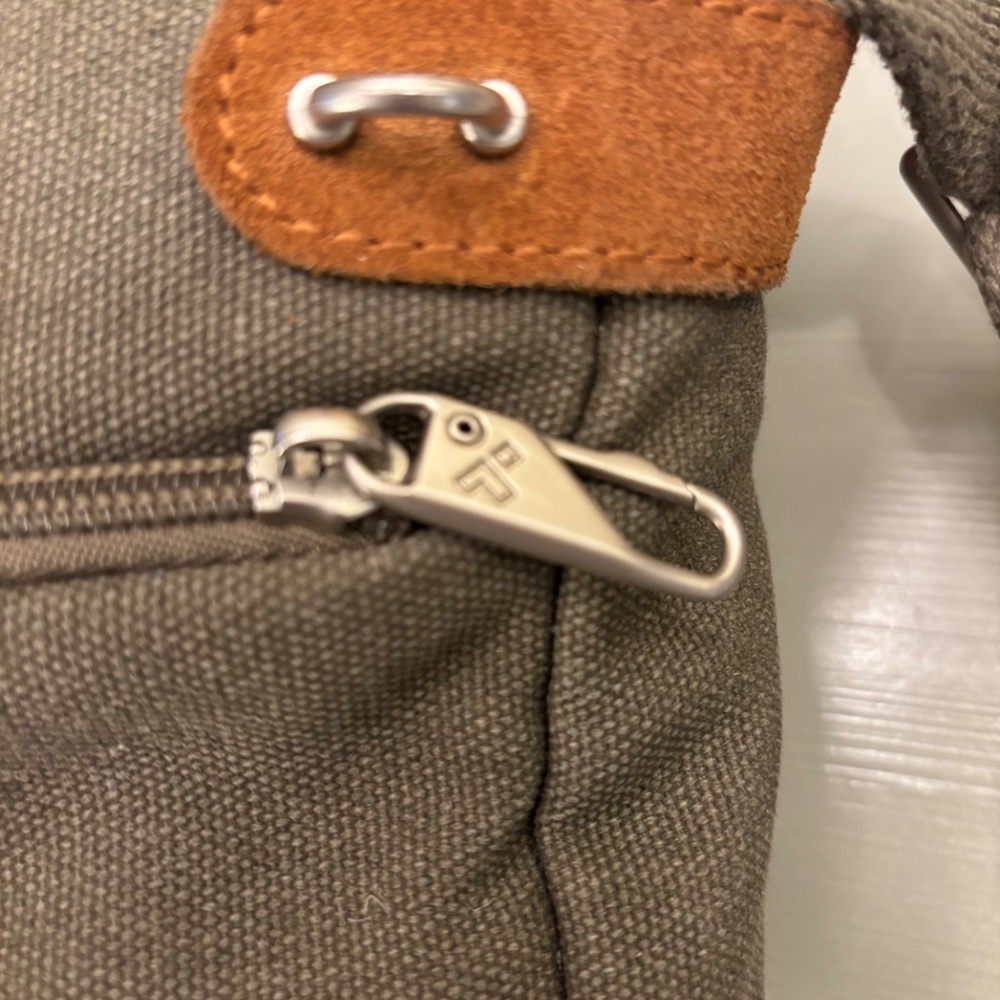 Travelon Olive Green Crossbody Bag with Brown Accents - Picture 8 of 9